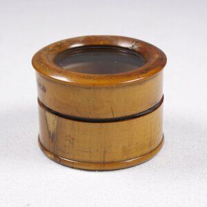 Small Victorian treen box, fruitwood watchmakers parts storage box, ring box,